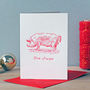 Christmas Dinner Letterpress Card Pack Of Four, thumbnail 2 of 6