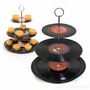 Three Tier Vinyl Record Cake Stand Picture Discs Retro, thumbnail 4 of 6