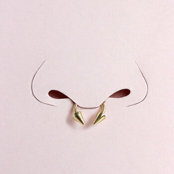 9ct Solid Gold Spike Screw On Helix Septum Nose Ring, 2 of 3