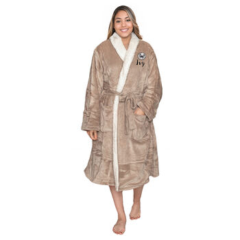 Personalised Super Soft Sherpa Style Dressing Gown With Star Sign Design, 10 of 12