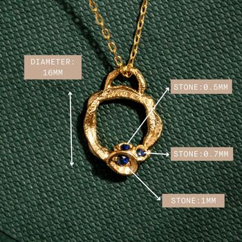 Blue Sapphire Eternity Necklace September Birthstone, 5 of 6