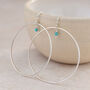 Sterling Silver And Turquoise Celestial Hoop Earrings, thumbnail 3 of 3