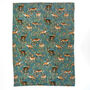 Fox And Deer Green Soft Fleece Throw With Sherpa Backing 41021028, thumbnail 4 of 4