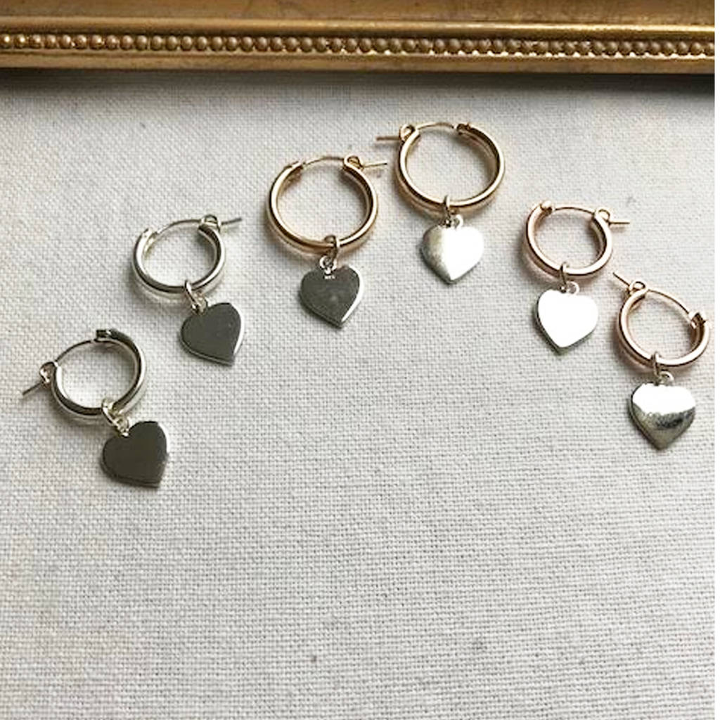 Love Heart Hoop Earrings By Harry Rocks | notonthehighstreet.com