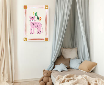Roar Leapord Nursery Art Print, 2 of 4