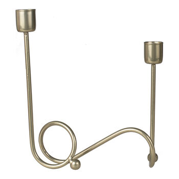 Metal Swirl Gold Christmas Candle Holder, 2 of 2