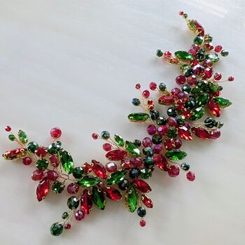 Red And Green Festive Hair Vine, 7 of 8
