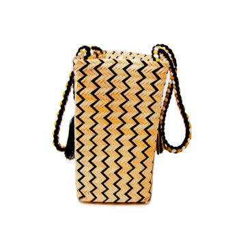 Seranna Natural Black Pattern Handwoven Basket Bag, 2 of 5