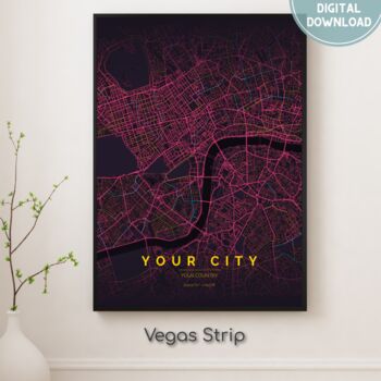 Custom Digital Map Neon Multiple Sizes Cyberpunk, 11 of 12