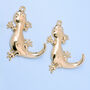 G Decor Set Of Two Solid Brass Lizard Wall Coat Hooks, thumbnail 5 of 5