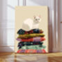 Cat Cushion Portrait Art Print, thumbnail 1 of 4