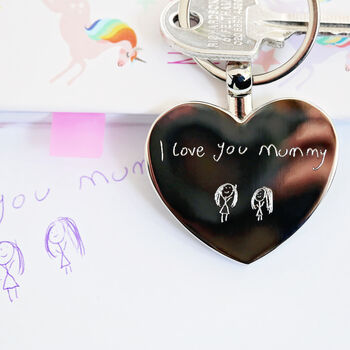 Hearts Keychain With Handwriting Personalised Engraving, 3 of 8