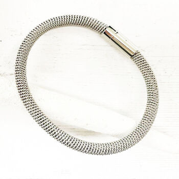 Modern Stainless Steel Mesh Rope Bracelet For Him, 5 of 8