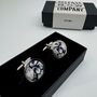 Liberty Cufflinks In Black Strawberry Thief, thumbnail 2 of 3