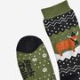 Men's Bamboo Socks Winter Highland Cow Green, thumbnail 5 of 5