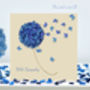 Butterfly Thinking Of You Blue Hydrangea Card, Not 3D, thumbnail 10 of 11