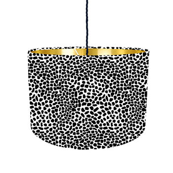 Black And White Dalmatian Spot Drum Lampshade, 7 of 9