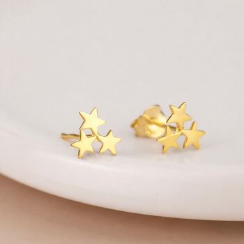 Gold Plated Sterling Silver Galaxy Star Stud Earrings – 8mm, 2 of 6