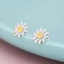 Sweet Daisy Flower Stud Earrings In Sterling Silver, thumbnail 2 of 12