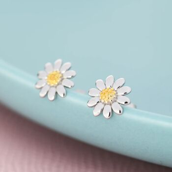 Sweet Daisy Flower Stud Earrings In Sterling Silver, 2 of 12