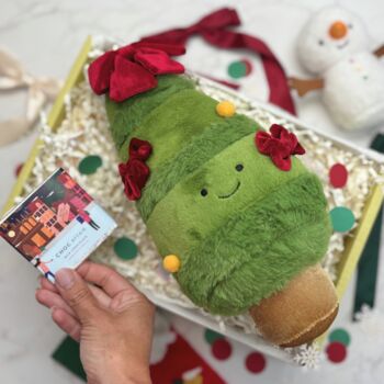 Kids Christmas Plush Tree Toy – Soft Cuddly Festive Gift With Bows, 2 of 6