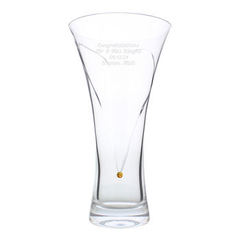 Personalised Heart Gold Swarovski Hand Cut Glass Vase, 4 of 4