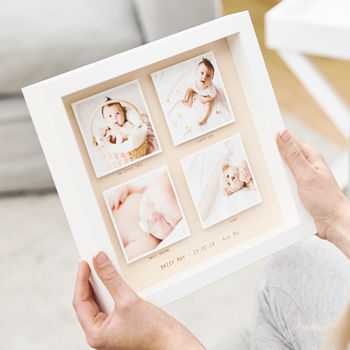 Personalised Wooden Framed Baby Photo Print, 6 of 7