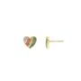 Emily And Ophelia Cubic Zirconia Rainbow Heart Earrings, thumbnail 2 of 3