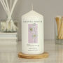 Personalised Birth Flower Pillar Candle, thumbnail 9 of 12