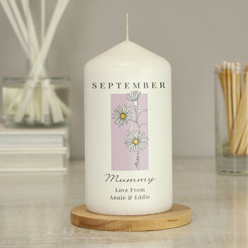 Personalised Birth Flower Pillar Candle, 9 of 12