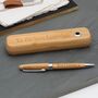 Personalised Bamboo Pen And Desk Pen Stand Gift Set, thumbnail 2 of 4