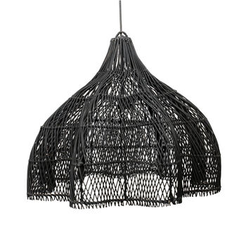The Whipped Black Boho Rattan Lampshade, 5 of 5