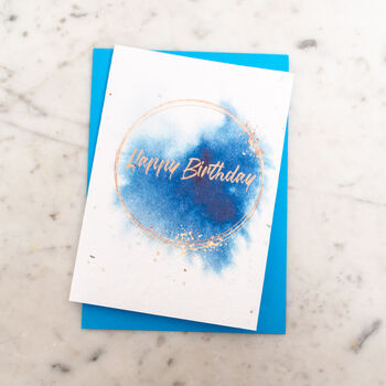 Watercolour Happy Birthday Plantable Seed Card, 4 of 5