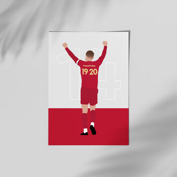 Jordan Henderson Champions Shirt Liverpool Poster Print, 3 of 4