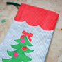 Personalised Striped Scallop Christmas Stocking, thumbnail 5 of 7