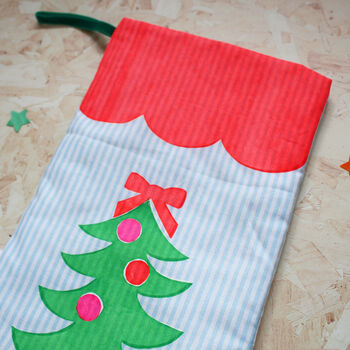 Personalised Striped Scallop Christmas Stocking, 5 of 7