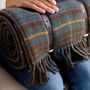 Tartan Picnic Blanket With Leather Straps, thumbnail 5 of 8