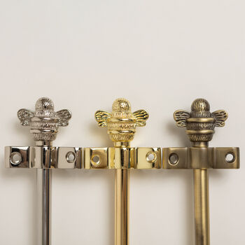 Nickel Stair Rods With Brass Bee Finials, 5 of 6