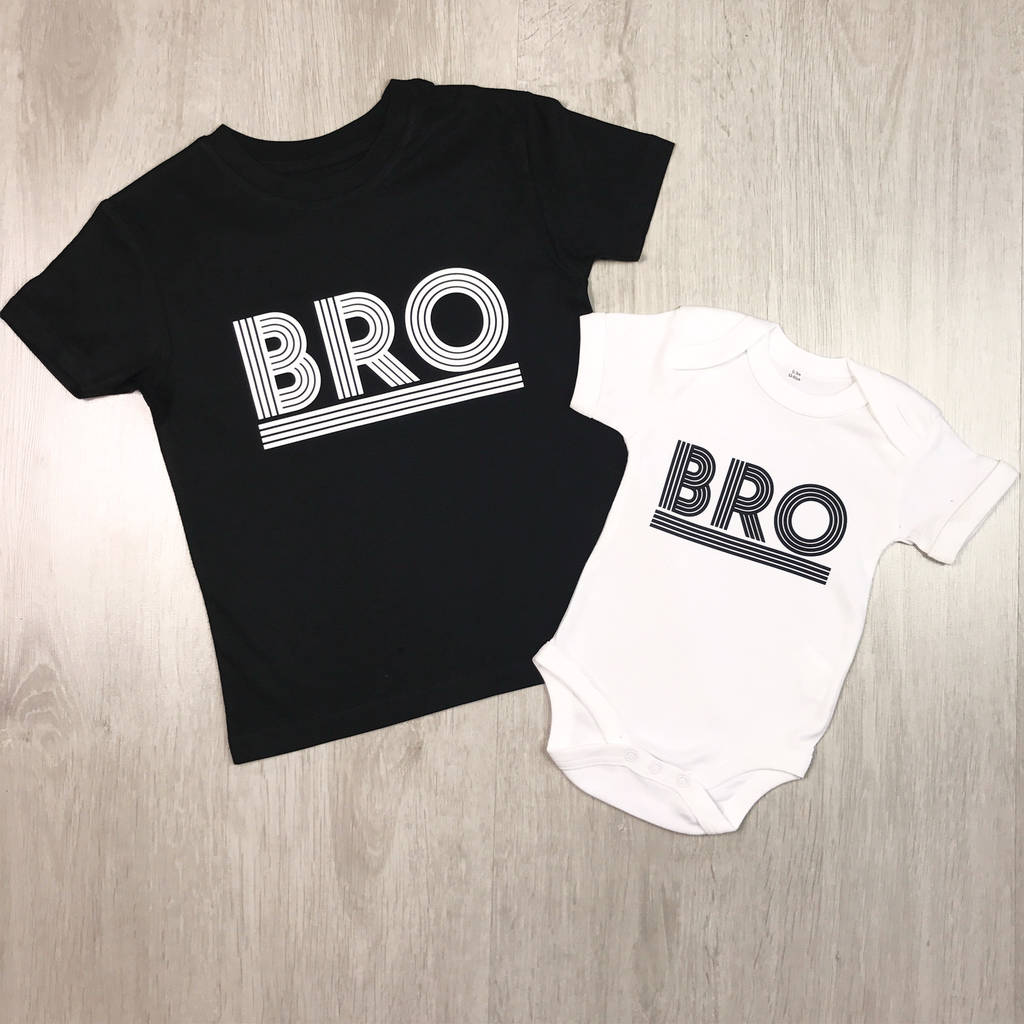 Bro Sis Monochrome Matching Sibling T Shirts By Lovetree Design