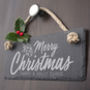 Personalised Merry Christmas Slate Hanging Sign, thumbnail 1 of 5