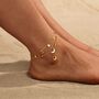 18k Gold Celestial Moon And Star Gold Anklet, thumbnail 1 of 3