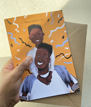 Black Boy Illustration Card For Father's Day, 2 of 4