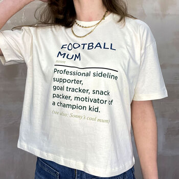 Football Mum And Kid Personalised Organic T Shirts, 2 of 3