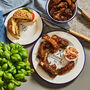 Personalised BBQ Enamel Plates And Bowl Set, thumbnail 1 of 6