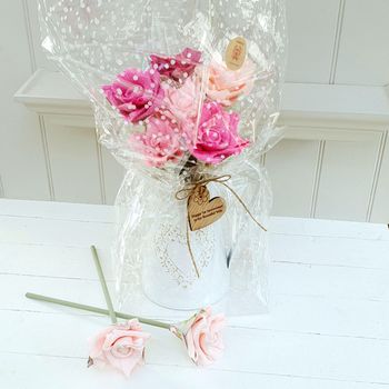 Large Paper Anniversary Rose Flowers With Jug And Tag, 2 of 6