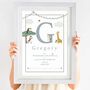 Personalised Keepsake Birth Print Jungle Safari, thumbnail 1 of 7