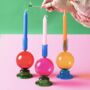 Colourful Glass Orb Style Candleholders, thumbnail 1 of 3