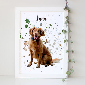 Personalised Pet Dog Portrait Print Gift, 4 of 12