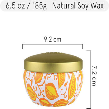 Natural Soy Wax Scented Candle Tin 185g, 6 of 9