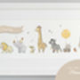 Personalised Framed Safari Baby Animal Parade Picture, thumbnail 4 of 12